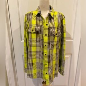 NWT FREE SHIPPING 📦 OUTERKNOWN Women’s Blanket Shirt – Electric Lime Jones, M/L